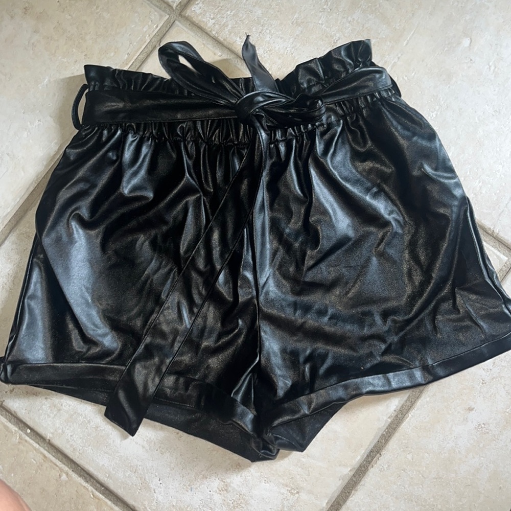 Leather shorts
